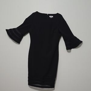 Elegant Black Dress with Flared Sleeves